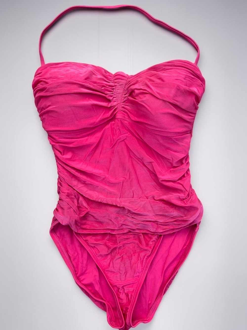 La Blanca Hot Pink Ruched One-Piece Swimsuit Size 6